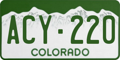 CO license plate ACY220