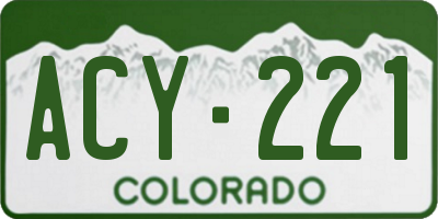 CO license plate ACY221