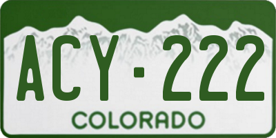 CO license plate ACY222