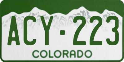 CO license plate ACY223