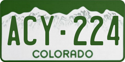 CO license plate ACY224