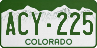 CO license plate ACY225