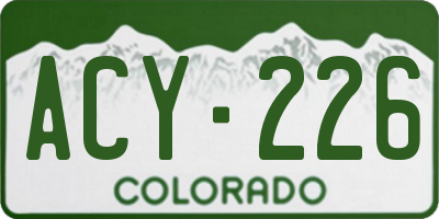 CO license plate ACY226