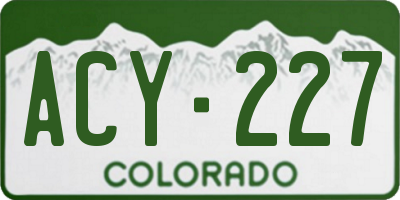 CO license plate ACY227