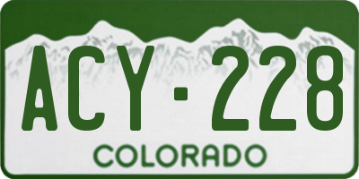 CO license plate ACY228
