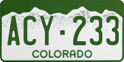 CO license plate ACY233