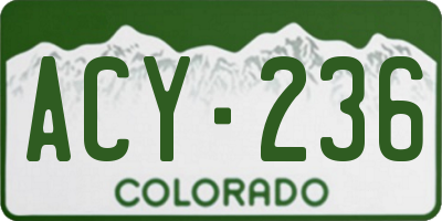 CO license plate ACY236