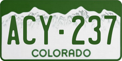 CO license plate ACY237