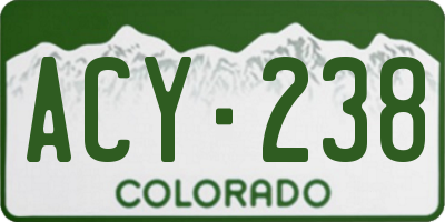 CO license plate ACY238