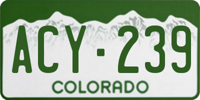 CO license plate ACY239