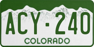 CO license plate ACY240