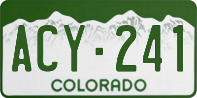 CO license plate ACY241