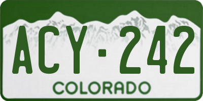 CO license plate ACY242