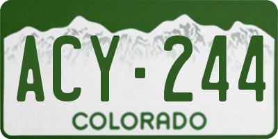 CO license plate ACY244
