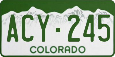 CO license plate ACY245
