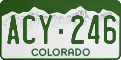 CO license plate ACY246