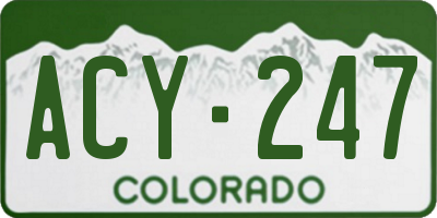 CO license plate ACY247
