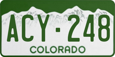 CO license plate ACY248