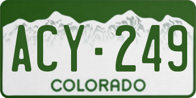 CO license plate ACY249