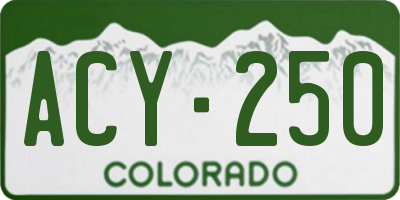 CO license plate ACY250