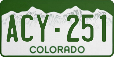 CO license plate ACY251