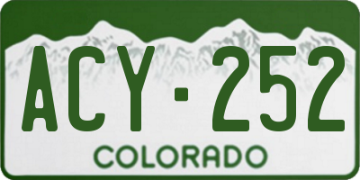 CO license plate ACY252