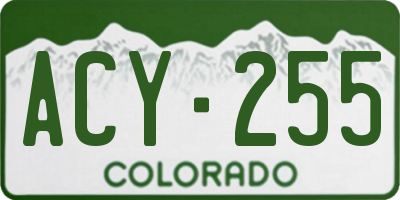 CO license plate ACY255