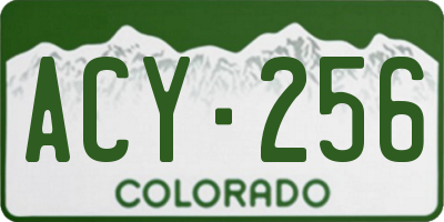 CO license plate ACY256