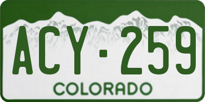 CO license plate ACY259