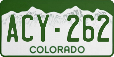 CO license plate ACY262