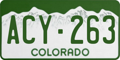 CO license plate ACY263