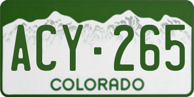 CO license plate ACY265