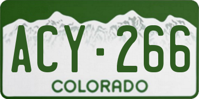CO license plate ACY266