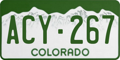 CO license plate ACY267