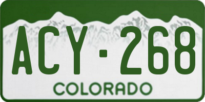 CO license plate ACY268