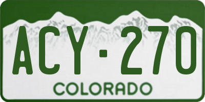 CO license plate ACY270