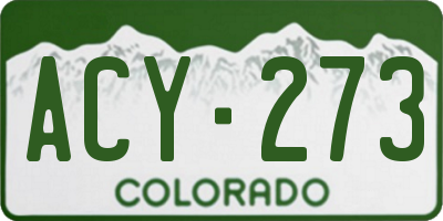 CO license plate ACY273