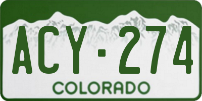 CO license plate ACY274
