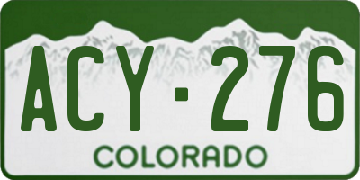CO license plate ACY276