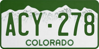 CO license plate ACY278