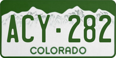 CO license plate ACY282