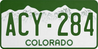 CO license plate ACY284