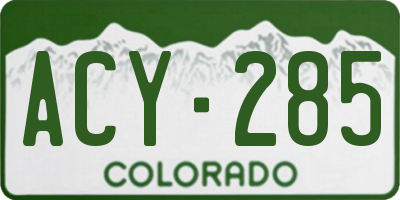 CO license plate ACY285