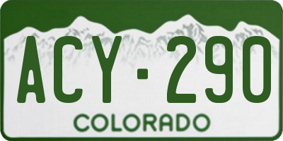 CO license plate ACY290