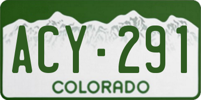 CO license plate ACY291