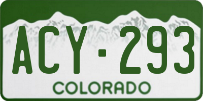 CO license plate ACY293