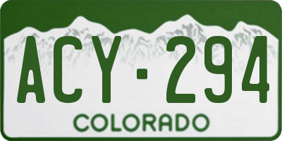 CO license plate ACY294