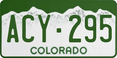 CO license plate ACY295