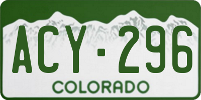 CO license plate ACY296