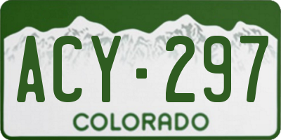 CO license plate ACY297